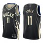 Bucks #11 Brook Lopez Black Statement Swingman Jersey