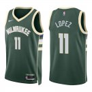 Bucks #11 Brook Lopez Green Swingman Jersey