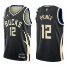 Bucks #12 Taurean Prince Black Statement Swingman Jersey