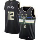Bucks #12 Taurean Prince Black Swingman Jersey