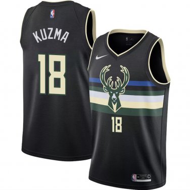 Bucks #18 Kyle Kuzma Black Swingman Jersey