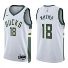 Bucks #18 Kyle Kuzma White Swingman Jersey
