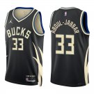 Bucks #33 Kareem Abdul-Jabbar Black Statement Swingman Jersey
