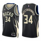 Bucks #34 Giannis Antetokounmpo Black Statement Swingman Jersey