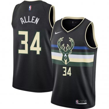 Bucks #34 Ray Allen Black Swingman Jersey