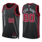 Bulls #00 Custom Name And Number Black City Swingman Jersey