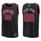 Bulls #00 Custom Name And Number Black Swingman Jersey