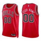 Bulls #00 Custom Name And Number Red Swingman Jersey