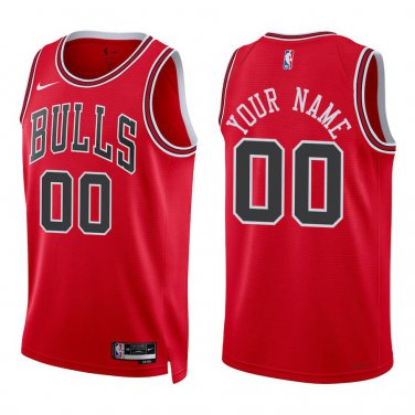 Bulls #00 Custom Name And Number Red Swingman Jersey