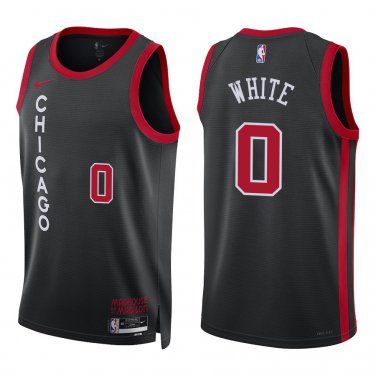 Bulls #0 Coby White Black City Swingman Jersey