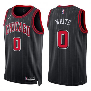 Bulls #0 Coby White Black Stripes Swingman Jersey
