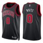 Bulls #0 Coby White Black Stripes Swingman Jersey