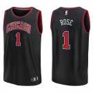Bulls #1 Derrick Rose Black Swingman Jersey