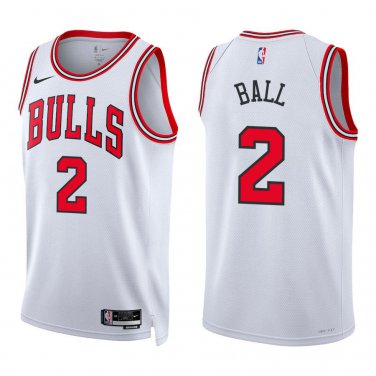 Bulls #2 Lonzo Ball White Swingman Jersey