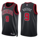 Bulls #9 Nikola Vucevic Black Stripes Swingman Jersey
