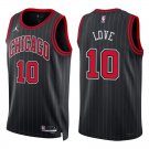 Bulls #10 Bob Love Black Stripes Swingman Jersey