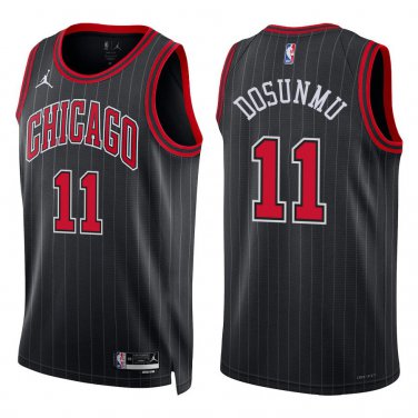Bulls #11 Ayo Dosunmu Black Stripes Swingman Jersey