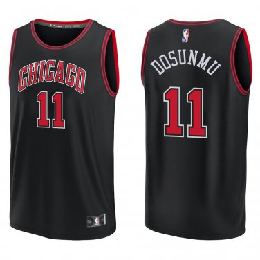 Bulls #11 Ayo Dosunmu Black Swingman Jersey