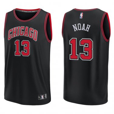 Bulls #13 Joakim Noah Black Swingman Jersey