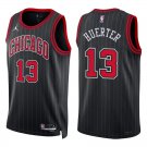 Bulls #13 Kevin Huerter Black Stripes Swingman Jersey