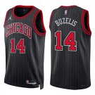 Bulls #14 Matas Buzelis Black Stripes Swingman Jersey