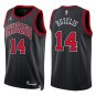 Bulls #14 Matas Buzelis Black Stripes Swingman Jersey
