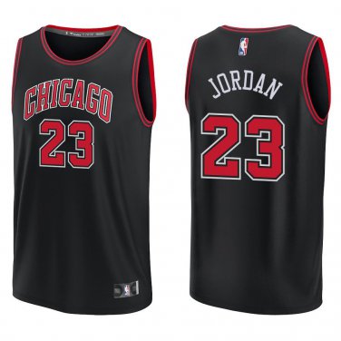 Bulls #23 Michael Jordan Black Swingman Jersey