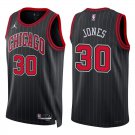 Bulls #30 Tre Jones Black Stripes Swingman Jersey