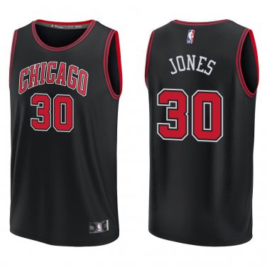 Bulls #30 Tre Jones Black Swingman Jersey