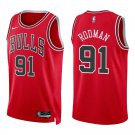 Bulls #91 Dennis Rodman Red Swingman Jersey