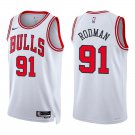 Bulls #91 Dennis Rodman White Swingman Jersey