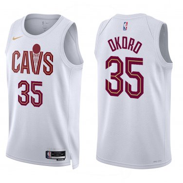 Cavaliers #35 Isaac Okoro White Swingman Jersey