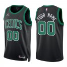 Celtics #00 Custom Name And Number Black Statement Swingman Jersey
