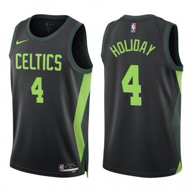Celtics #4 Jrue Holiday Black City Swingman Jersey
