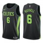 Celtics #6 Bill Russell Black City Swingman Jersey