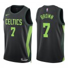 Celtics #7 Jaylen Brown Black City Swingman Jersey