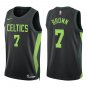 Celtics #7 Jaylen Brown Black City Swingman Jersey