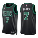 Celtics #7 Jaylen Brown Black Statement Swingman Jersey