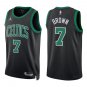 Celtics #7 Jaylen Brown Black Statement Swingman Jersey