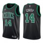 Celtics #14 Bob Cousy Black Statement Swingman Jersey