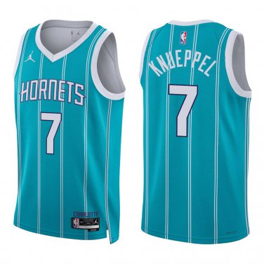 Charlotte Hornets #7 Kon Knueppel Teal Stripes Jersey