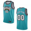 Grizzlies #00 Custom Name And Number Teal Classic Swingman Jersey