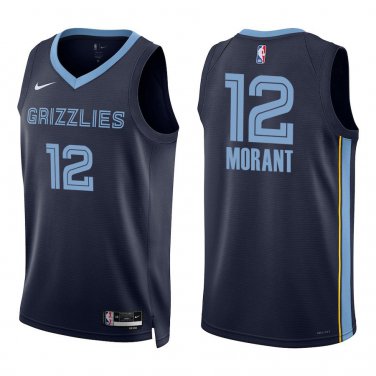 Grizzlies #12 Ja Morant Navy Swingman Jersey