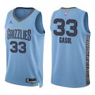 Grizzlies #33 Marc Gasol Light Blue Swingman Jersey