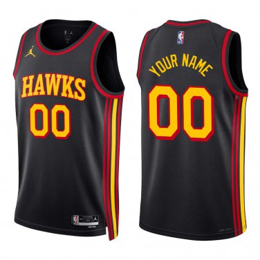 Hawks #00 Custom Name And Number Black Swingman Jersey