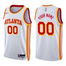 Hawks #00 Custom Name And Number White Swingman Jersey