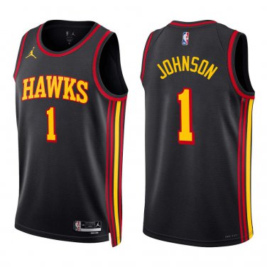 Hawks #1 Jalen Johnson Black Swingman Jersey