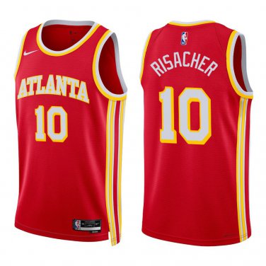 Hawks #10 Zaccharie Risacher Red Swingman Jersey