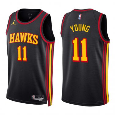 Hawks #11 Trae Young Black Swingman Jersey