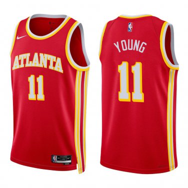 Hawks #11 Trae Young Red Swingman Jersey